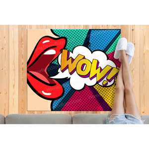 Tapis imprimé : Graffiti, Lèvre, Personnalisé, POP ART, Salle de bain, Intérieur, Entrée, Murale, Femme, Cadeaux personnalisés, Tapis fin non tissé - Product Image 4