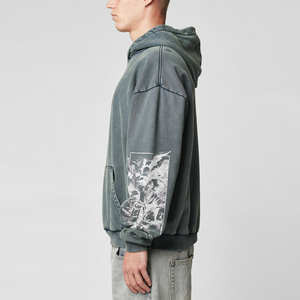 Custom Streetwear Hoodies Unisex Casual Moda Pullover Hoodies Mens Terry Sudadera con capucha - Product Image 3