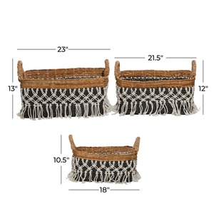 Panier de rangement en macramé élégant pour offrir en cadeau, organisation de la maison, décoration, affichage et utilisations quotidiennes essentielles, fabriqué à la main en Inde - Product Image 4