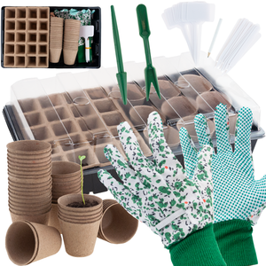 TG77610 Mini Greenhouse Kit with SURFACE CULTIVATION THORF CONTAINERS Biodegradable <b>Plastic</b> <b>Gloves</b> Rectangle Shape - Product Image 1