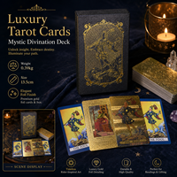 Cartes de tarot de haute qualité, jeu de divination en feuille d'or de luxe avec boîte-cadeau noire pour la lecture et la collection