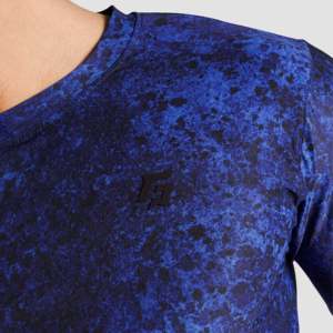 เสื้อเชิ้ตผ้าฝ้ายพิมพ์ลายสไตล์ลำลองติดกระดุมสำหรับผู้ชาย สีน้ำเงิน สไตล์ตะวันตก เหมาะสำหรับใส่ทำงานหรือพักผ่อน แขนสั้น - Product Image 5