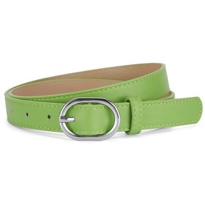 เข็มขัดแฟชั่นใหม่สำหรับผู้หญิงหนัง PU อเนกประสงค์เข็มขัดโลหะรูปไข่หัวเข็มขัดกางเกงยีนส์สไตล์ลำลองอุปกรณ์เสื้อผ้า - Product Image 2