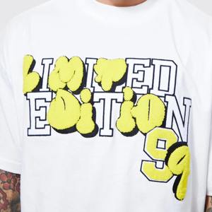 T-shirt respirant pour hommes en coton biologique en polyester à logo personnalisé de grande taille avec épaules tombantes imprimé de transfert de chaleur - Product Image 3