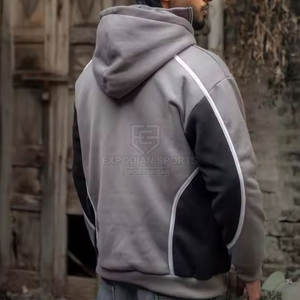 Warm Winter <b>Men's</b> Solid Balaclava Hoodie Attached <b>Face</b> <b>Mask</b> Pullover Zipper-Up 100% Cotton Blend Breathable Eco-Friendly High - Product Image 5