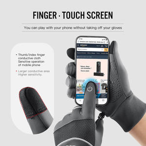 Gants de ski de sport avec logo personnalisé avec coque en cuir résistant à l'eau, tissu imperméable à pois en silicone antidérapant pour le snowboard - Product Image 4