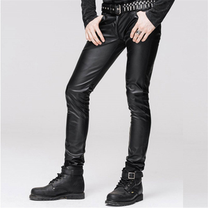 Pantalones de cuero Ropa informal Cuero original Mejor calidad Hombres Pantalones de cuero Hombres Moda Slim Fit Personalización de tarifa al por mayor - Product Image 6