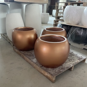 <span class=keywords><strong>Pot</strong></span> de jardinière en argile de magnésium Navire de sol sphérique innovant pour plantes de décoration de maison de luxe Grande pièce maîtresse d'affichage botanique - Product Image 1