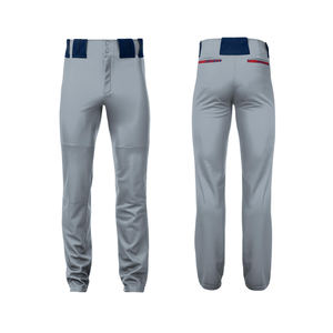Pantalon de baseball pour homme adulte, longueur complète, ouverture à l'avant, avec fermeture éclair durable, bas élastique respirant, vêtements de sport 100% polyester, séchage rapide - Product Image 1