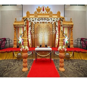 Celebración de boda hindú Tamil Mandap decoración Gujarati boda FRP tallado Vidhi Mandap Maharashtrian Maharani evento de boda - Product Image 1