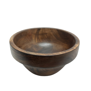 ชามข้าวทรงกลมทำจากไม้พร้อมชามใส่ซุปผลไม้งานฝีมือสีดำ - Product Image 1