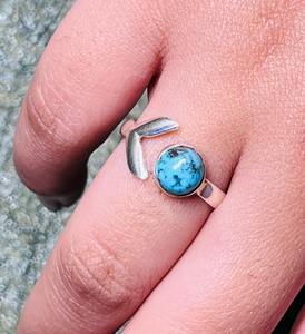 Hecho a mano 925 plata esterlina sólida Unisex anillo fino cobre Natural turquesa diamante Casual boda compromiso regalo para mujeres - Product Image 1