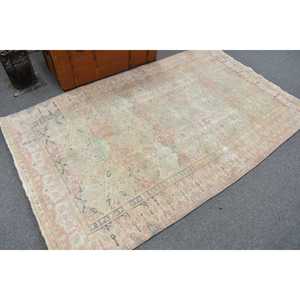 Alfombra Turca de 4.5x7.5 pies, Alfombra Vintage, Alfombra de Lana con Borde Azul - Product Image 2