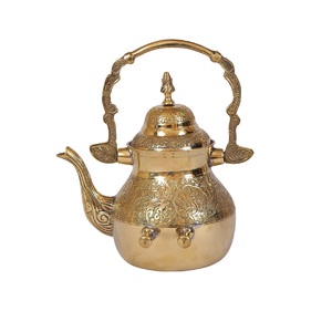 Taluka présente une bouilloire à thé en laiton martelé royal et élégant avec un aspect et une finition de luxe pour faire du thé et du café - Product Image 1