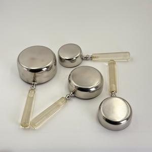 <b>Set</b> of 4 Stainless Steel <b>Measuring</b> <b>Cups</b> with Transparent Resin Handles Durable and Stylish for Accurate Cooking and Baking - Product Image 5