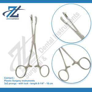 D'ASSUMPCAO Marcador de Estiramiento Facial de Acero Inoxidable Instrumentos Quirúrgicos Dentales 3x2 Puntas con Cerradura 6-1/4 ''-16 cm de Longitud Hecho Pakistán - Product Image 3