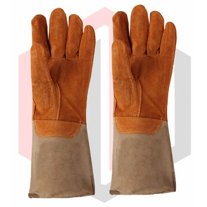 Gants de soudage en cuir robustes de 7 oz, longueur de 16 pouces, antistatiques et résistants à la déchirure pour la protection contre la chaleur industrielle - Product Image 4
