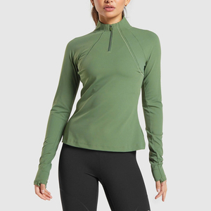 Custom Zip Up OEM Running Yoga Fitness Chaquetas de las mujeres con bolsillos/Venta caliente Ropa deportiva Mujeres Entrenamiento Gimnasio Ropa Fitness Chaqueta - Product Image 1
