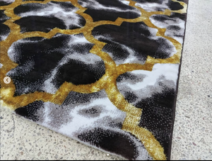 Tapis turc moderne en polypropylène tissé à la machine, haute qualité, jute, résistant aux taches, poils longs, abstrait, pour la maison, la chambre à coucher - Product Image 3