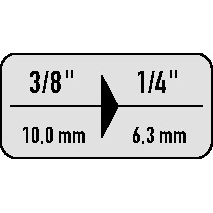<b>Socket</b> Reducer 3/8" Drive to 1/4" Output <b>28mm</b> Length HAZET 8858-2 - Product Image 4