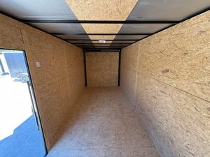 7x16 V-Nose Enclosed <b>Cargo</b> <b>Trailer</b> Black Aluminum Side Door Dual Axle - Product Image 6