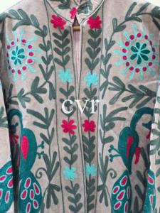 Abrigo Bohemio Bordado a Mano para Mujer, Prenda Exterior de Algodón con Estampado Floral, Cuello Camisero, Manga Larga, Ropa Casual de Primavera - Product Image 5