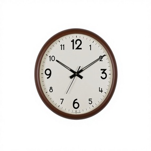 Horloge murale de bureau ronde silencieuse minimaliste moderne Sonam, mouvement à quartz de précision, fonctionne à piles, grands chiffres - Product Image 2