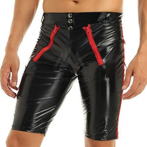 Pantalones cortos de cuero para hombre de diseño personalizado Pantalones cortos de cuero para hombre de marca privada Pantalones cortos de cuero para hombre de alta calidad para la venta - Product Image 3