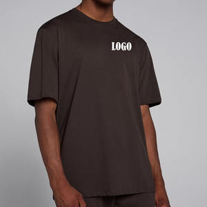 Camiseta pesada de gran tamaño de algodón 100% de alta calidad, camiseta pesada con estampado personalizado, camiseta lisa en blanco para hombre para Unisex - Product Image 1