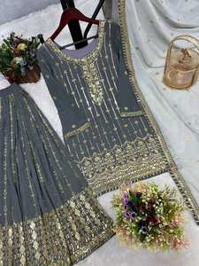 Alia Ensemble 3 pièces de Shrarara pour femmes, magnifiquement imprimé, pour les fêtes d'été-Vêtements indiens pakistanais, Kurti inclus - Product Image 5