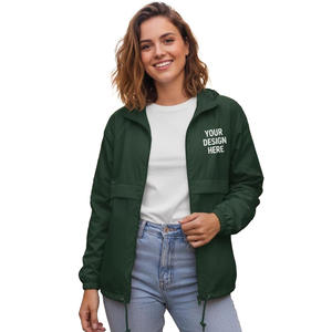 Custom Embroidered Zip-Up Windbreaker Jacket | Lightweight Polyamide Water-Resistant & Stylish Outerwear - Product Image 1