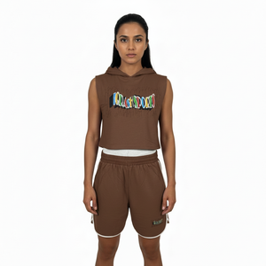 Conjuntos de Sudadera con Capucha y Pantalones Cortos de Algodón Cómodos y Personalizados para Mujer, Estampado Intenso, Sudadera con Capucha y Pantalones Cortos Lisos - Product Image 1