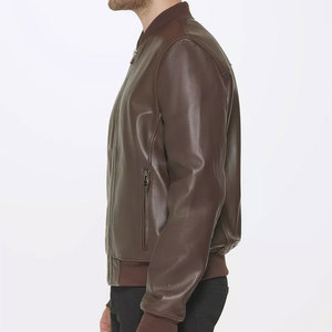 Chaqueta de cuero PU de alta calidad personalizada 2025 para hombre, cortavientos de invierno con cremallera, chaqueta de poliéster personalizada brillante de Pakistán - Product Image 3