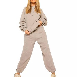Tenue de survêtement élégante pour femmes 100% coton polaire de haute qualité pull-over décontracté grande taille survêtement femme 2022 - Product Image 4