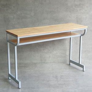 PSD036 School Furniture Natural Wood Double <b>Study</b> <b>Desk</b> with Iron Frame - Product Image 3