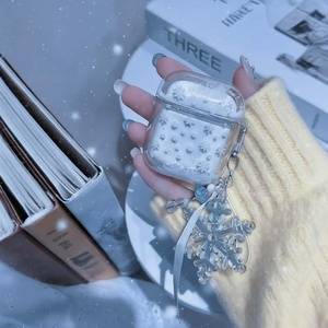 Funda Protectora Transparente de TPU y Silicona con Diseño de Nieve y Arena, Antipolvo y Antigolpes para <span class=keywords><strong>AirPods</strong></span>, Elegante y Protectora. - Product Image 6