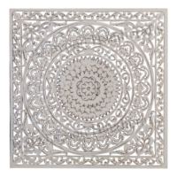 Panneau mural élégant pour la décoration de la maison, en MDF de haute qualité, sculpté à la main, style européen Art Déco, 90x90cm, artisanat en bois brun, attrayant