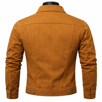 Veste en jean marron unisexe classique style camionneur boutonnée décontractée streetwear OEM personnalisée vente en gros 100% coton devant