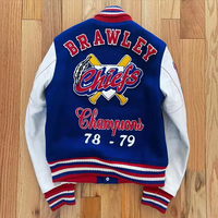Vestes de baseball en cuir véritable sur mesure OEM avec broderie chenille et lettres en laine pour hommes