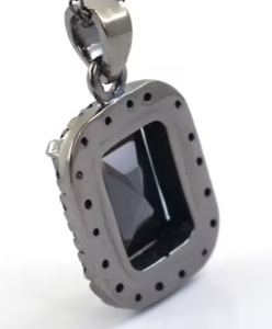 Pendentif diamant personnalisé en argent sterling 925 noir rond Moissanite Hip Hop bijoux pour enfants - Product Image 2