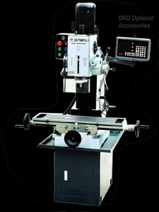 Fresadora y perforadora de columna redonda accionada por correa con cabezal giratorio Micro alimentación de 90 grados y mesa de precisión - Product Image 4