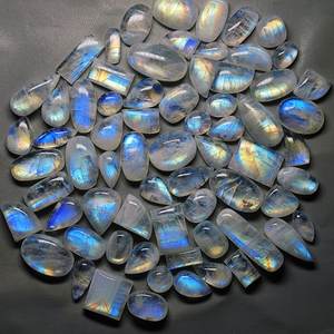 Fuego azul de calidad superior Arco Iris Natural Piedra lunar Rebanadas en bruto Piedras preciosas Precio al por mayor Venta Cabujones en bruto sin cortar Piedra lunar OEM - Product Image 6