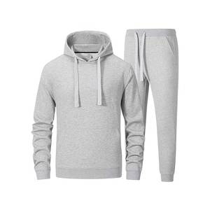 ชุดออกกำลังกาย2ชิ้นสำหรับผู้ชายเสื้อฮู้ดและกางเกงวอร์ม - Product Image 3