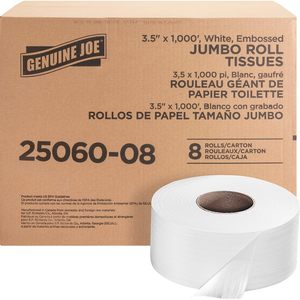 Papier toilette Joe Jumbo Roll authentique, blanc, 2 plis, papier hygiénique commercial haute capacité, 8 rouleaux/boîte (GJO2506008) - Product Image 6