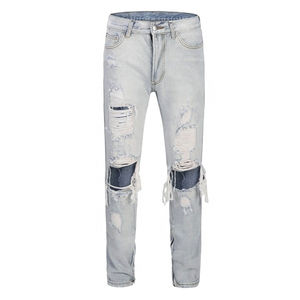 Pantalones Vaqueros de Mezclilla de Alta Calidad para Hombre 2026, Estilo Motero, Ajustados, Elásticos, Estilo Urbano, Estampado Desgastado, Corte Recto, OEM - Product Image 1