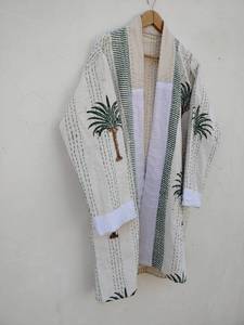 เสื้อแจ็กเก็ตพิมพ์ลายโบราณสำหรับทุกเพศ,เสื้อโบฮีเมียนคานทาแฟชั่นแขนยาวพิมพ์ลายทำด้วยมือพร้อมเข็มขัด - Product Image 4