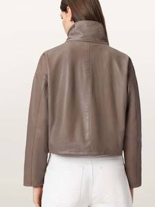 เสื้อแจ็คเก็ตหนังแท้สำหรับผู้หญิง คอสูง ระบายอากาศได้ดี ซับในผ้าฝ้าย คอทรงกรวย ทรงหลวม ใส่สบาย เหมาะสำหรับฤดูหนาว ของขวัญ - Product Image 5