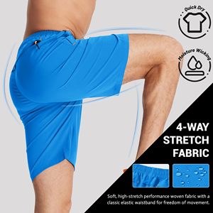 Pantalones cortos de gimnasio con logotipo personalizado para hombre, cintura elástica, color sólido, entrenamiento deportivo, ropa de primavera, cómodos pantalones cortos informales para correr - Product Image 4