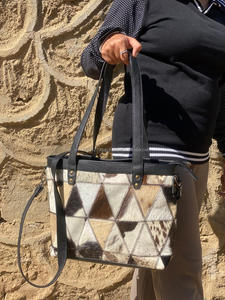 Nuevo y elegante pelo hecho a mano Real en cuero de piel oculta bolsos de noche bolsos de hombro para mujer bolsos de compras de retales de alta calidad - Product Image 4