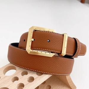 Ceinture authentique en cuir de vachette avec boucle en acier, 3,5 cm de large, double face, en cuir de vachette véritable, Edgeco International - Product Image 1